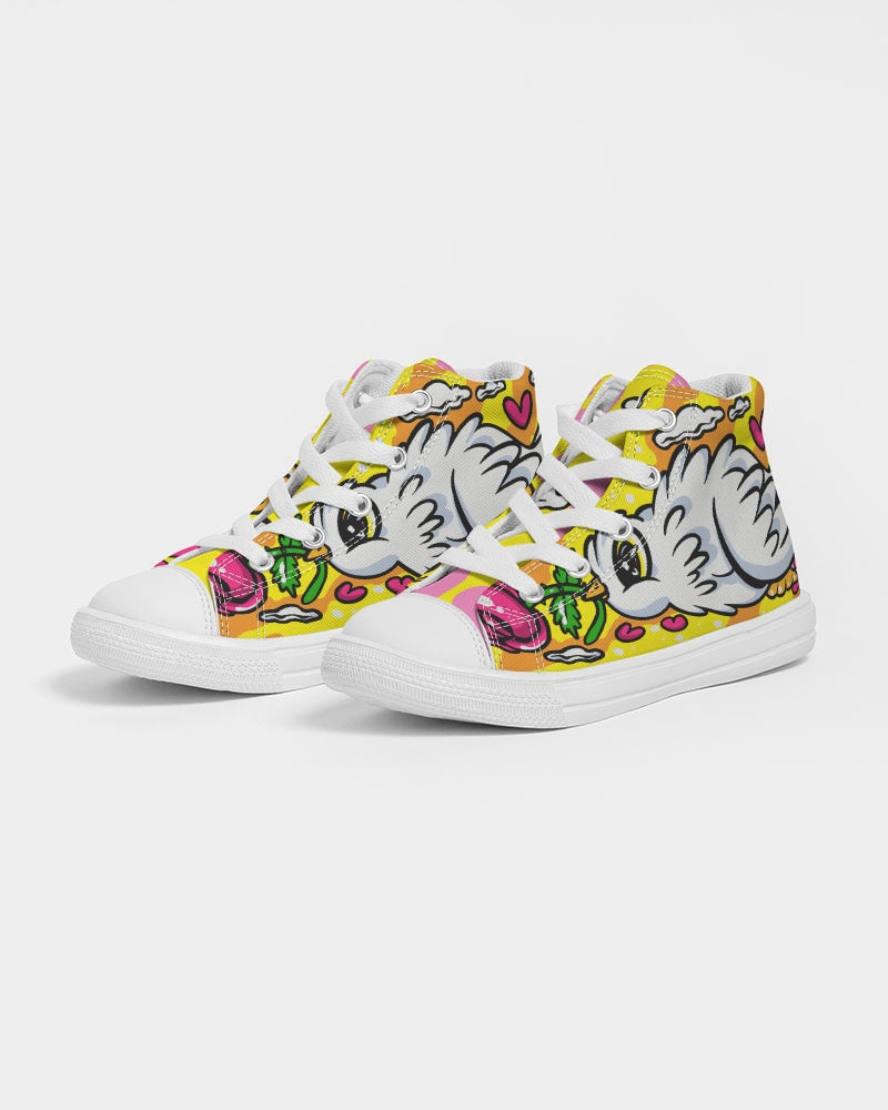 -valentine-shoe Yellow Kids Hightop Canvas Shoe