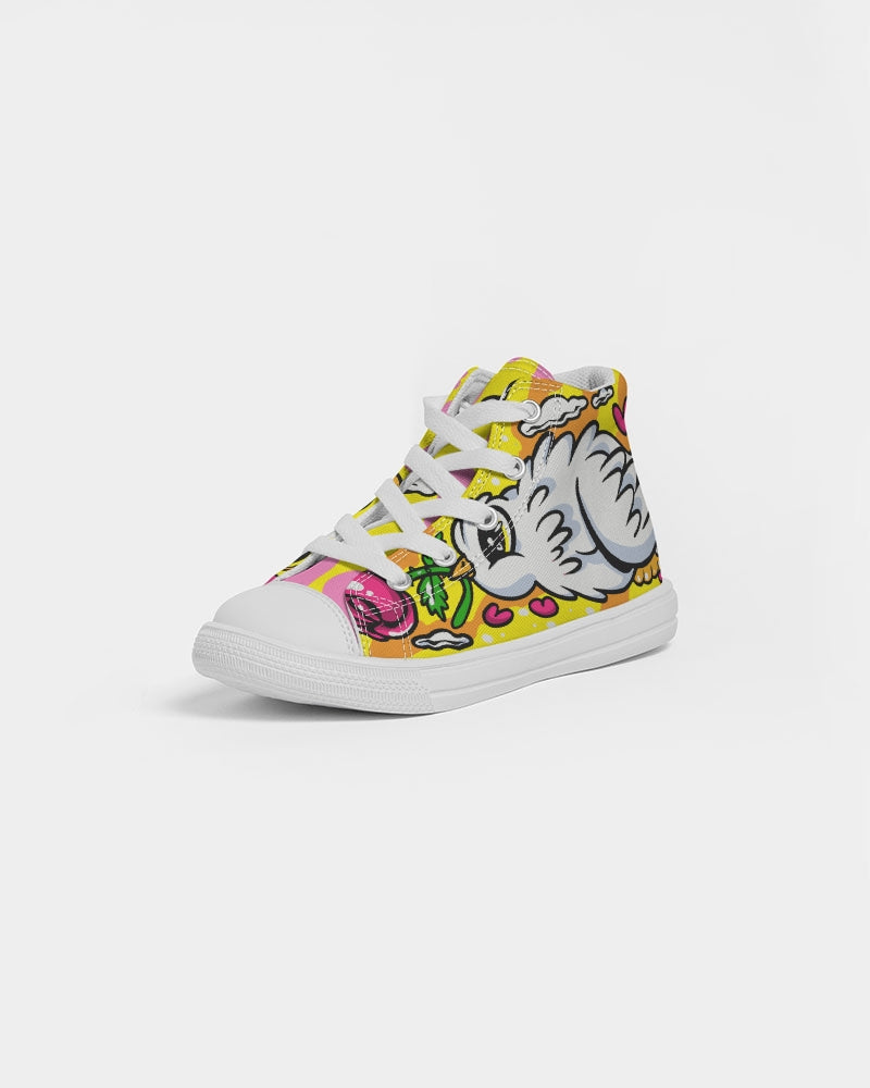 -valentine-shoe Yellow Kids Hightop Canvas Shoe